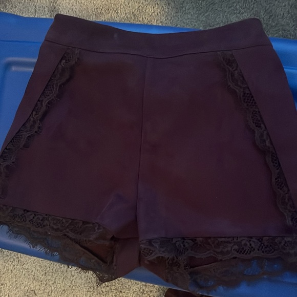 Plum Suede Short and Lace Bralette - Picture 3 of 4